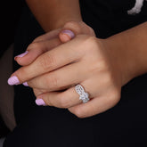 Eternity  stone engagement ring diamond studded band